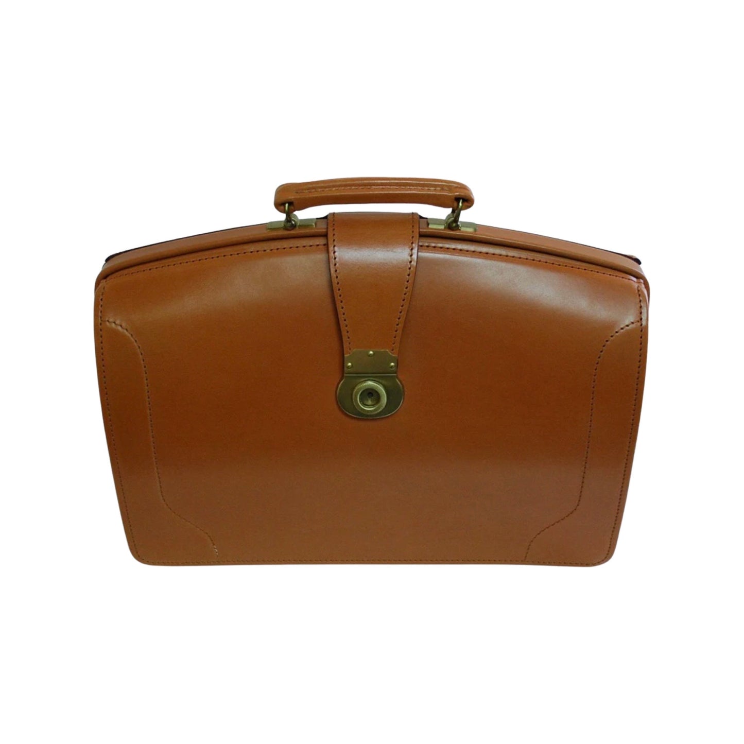 Top Frame Briefcase | Papworth Style | English Bridle Hide | Bespoke Production | Special 3 Position Round Lock | Hand Stitched | Made in England