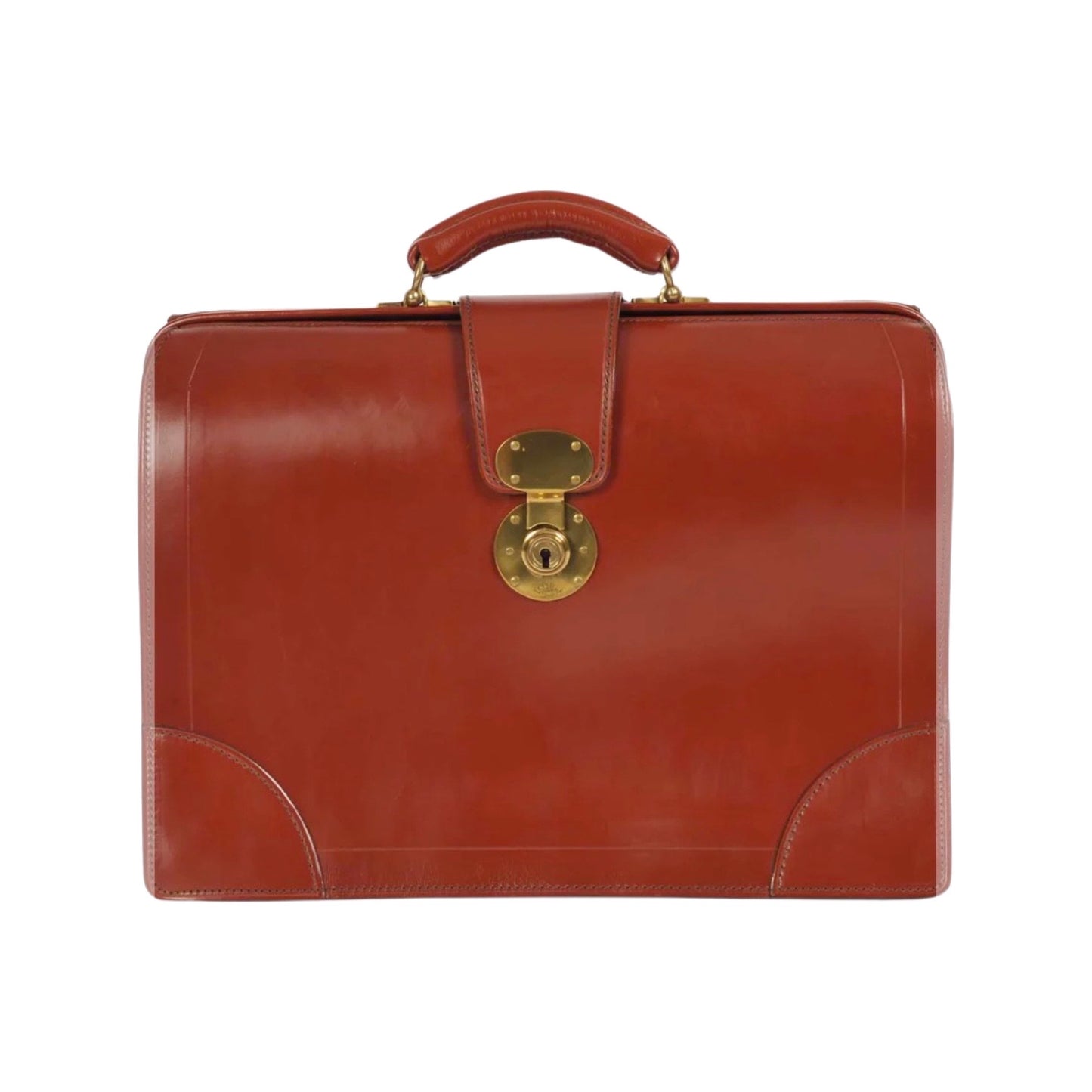 The Rutherford Top Frame Briefcase | English Bridle Leather | Machine Cut | Hand Stitched