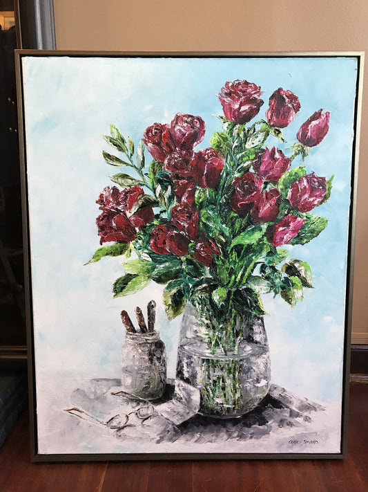 Art | I Love You | Original Oil Painting by Claire Howard | 30" x 25"-Oil Painting-Sterling-and-Burke
