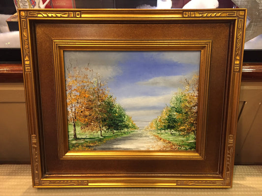 Art | October Lane I Original Oil Painting by Claire Howard | 11" x 14"-Oil Painting-Sterling-and-Burke