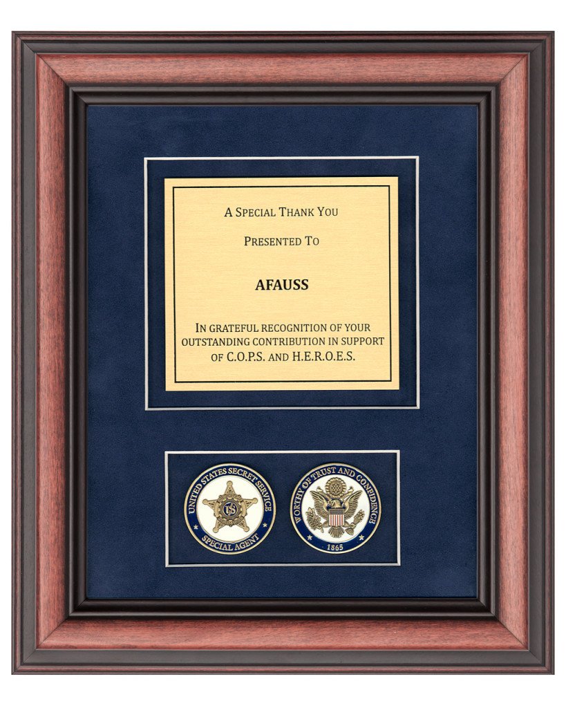Bespoke Award | Secret Service Retirement | Custom Framed Award | Sterling & Burke Ltd-Award-Sterling-and-Burke