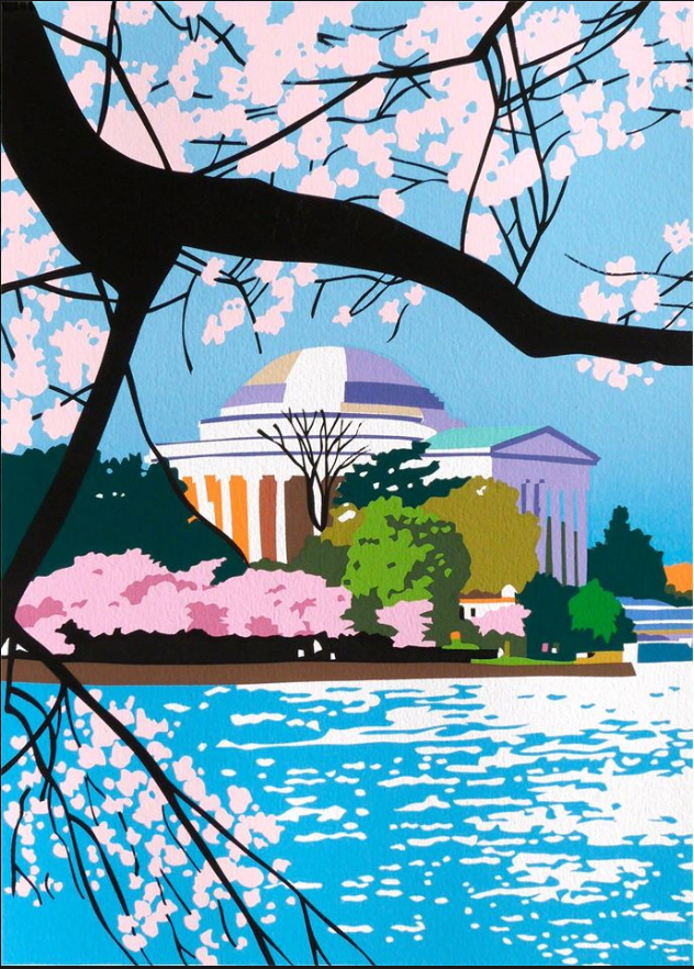 Jefferson Memorial | Thomas Jefferson Memorial Art | Joseph Craig English | 11 by 14 Inches