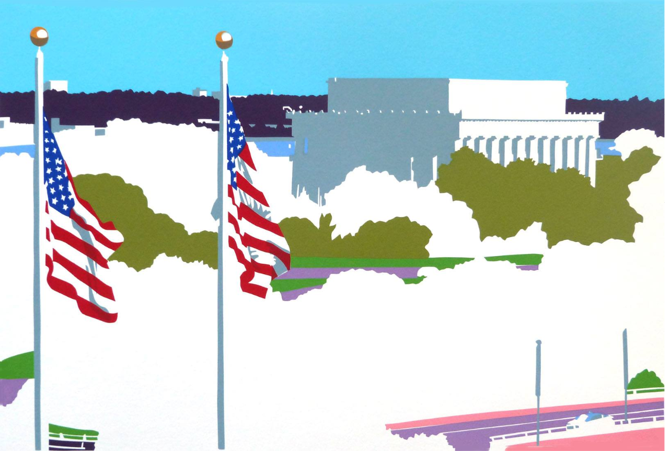 Framed Lincoln Memorial | Lincoln Memorial Art | Lincoln from The Kennedy Center | Joseph Craig English, Artist | 13 by 16 Inches