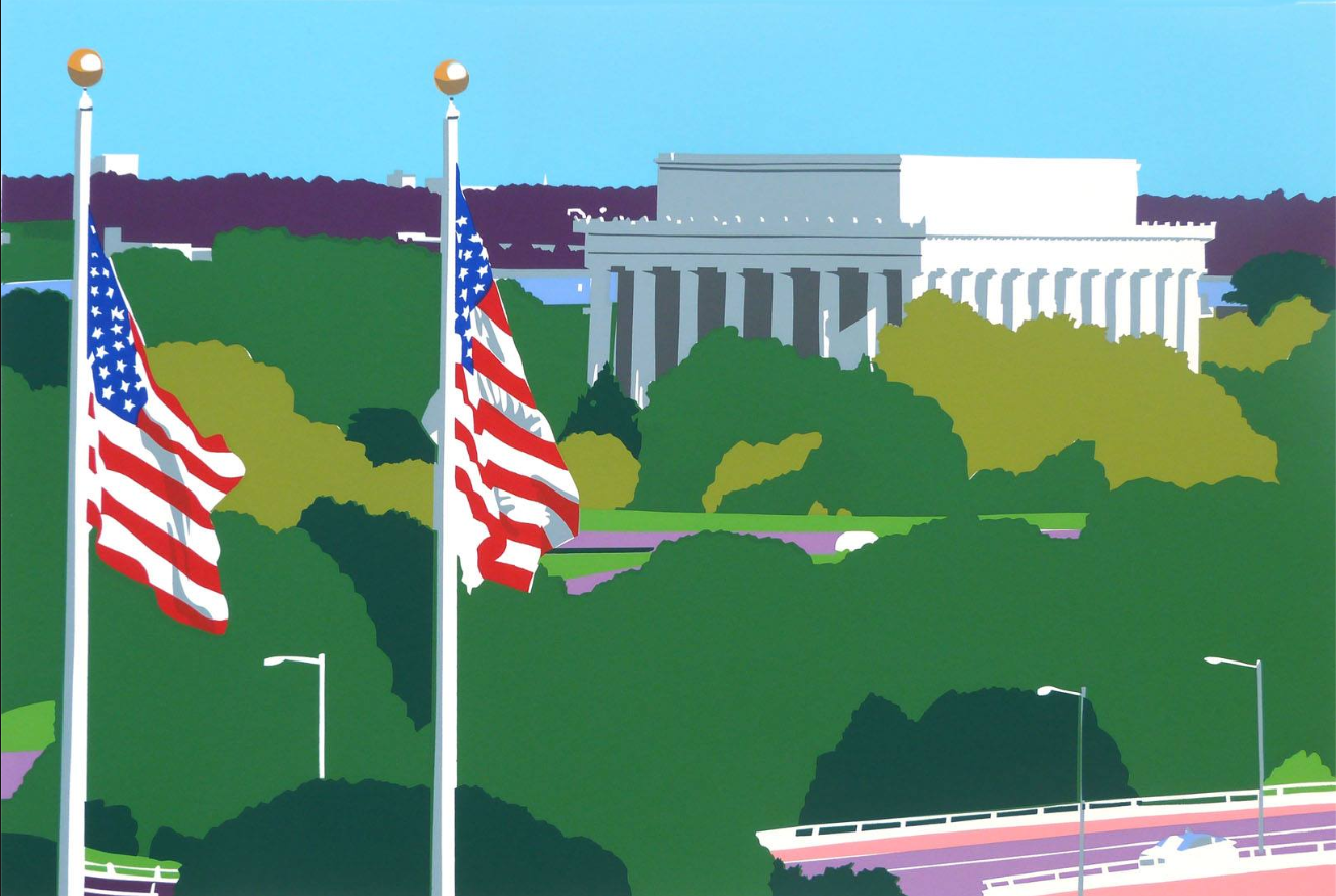 Framed Lincoln Memorial | Lincoln Memorial Art | Lincoln from The Kennedy Center | Joseph Craig English, Artist | 13 by 16 Inches