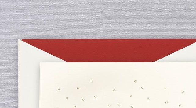 Crane & Co. Stationery | Engraved Holiday Penguins Christmas Card | Dancing Penguins | Engraved Penguins | Lined Envelope with Red Solid Paper | Single Card with Envelope | Sterling and Burke-Stationery-Sterling-and-Burke
