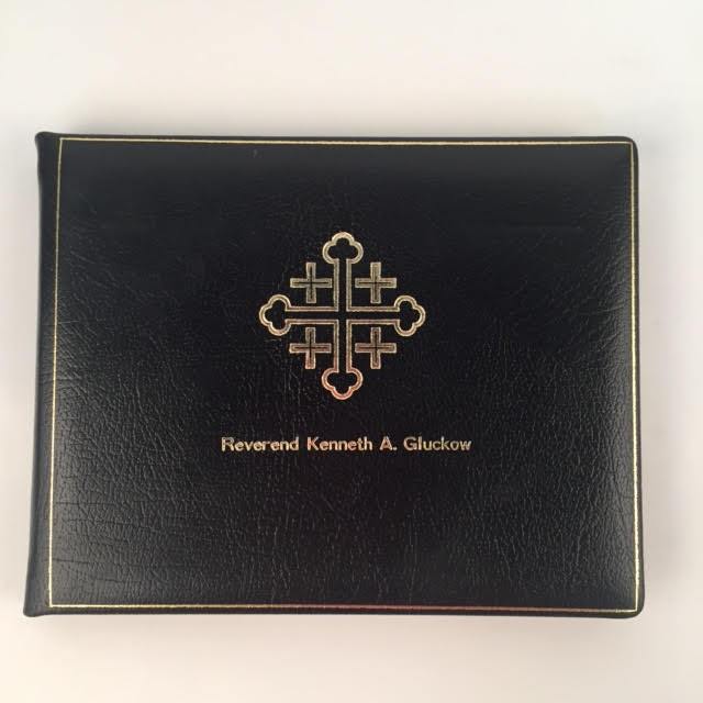 Funeral Guest Book | Black Calf Leather Condolence Book | Funeral Registry | Sympathy Book | Made in England | Charing Cross-Guest Book-Sterling-and-Burke