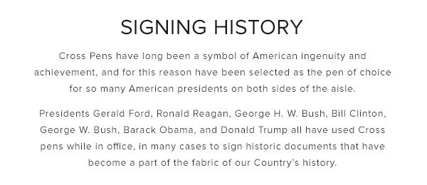 Presidential Pens by Cross Pens | Bespoke Writing Instruments | Custom Pens with Name, Signature, Logo