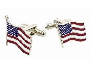 Cufflinks American Flag Cufflinks | Enameled Cuff Links | US Flag | Manufactured in Silver & Gold Finish