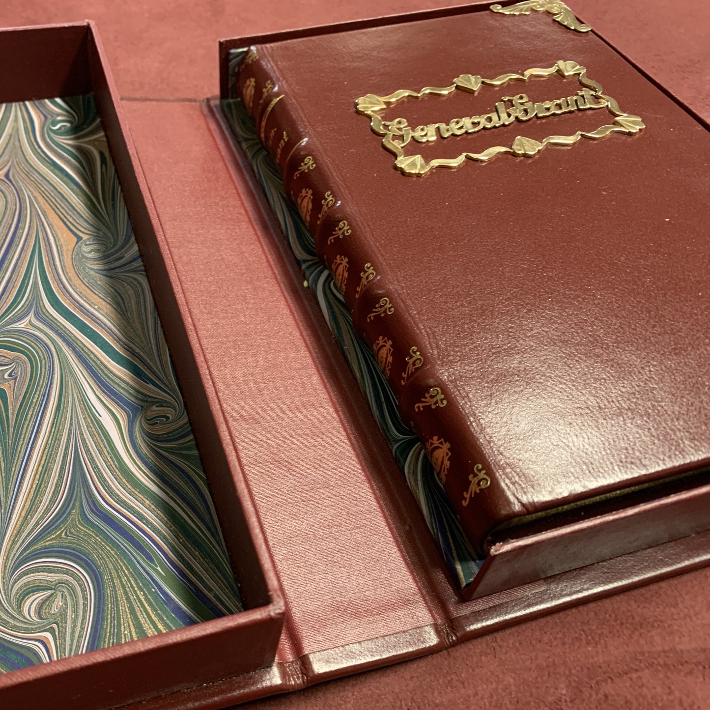 Bespoke Clamshell Archival Box | Leather Custom Box to Fit Special Red Photo Album | Made in USA | Charing Cross