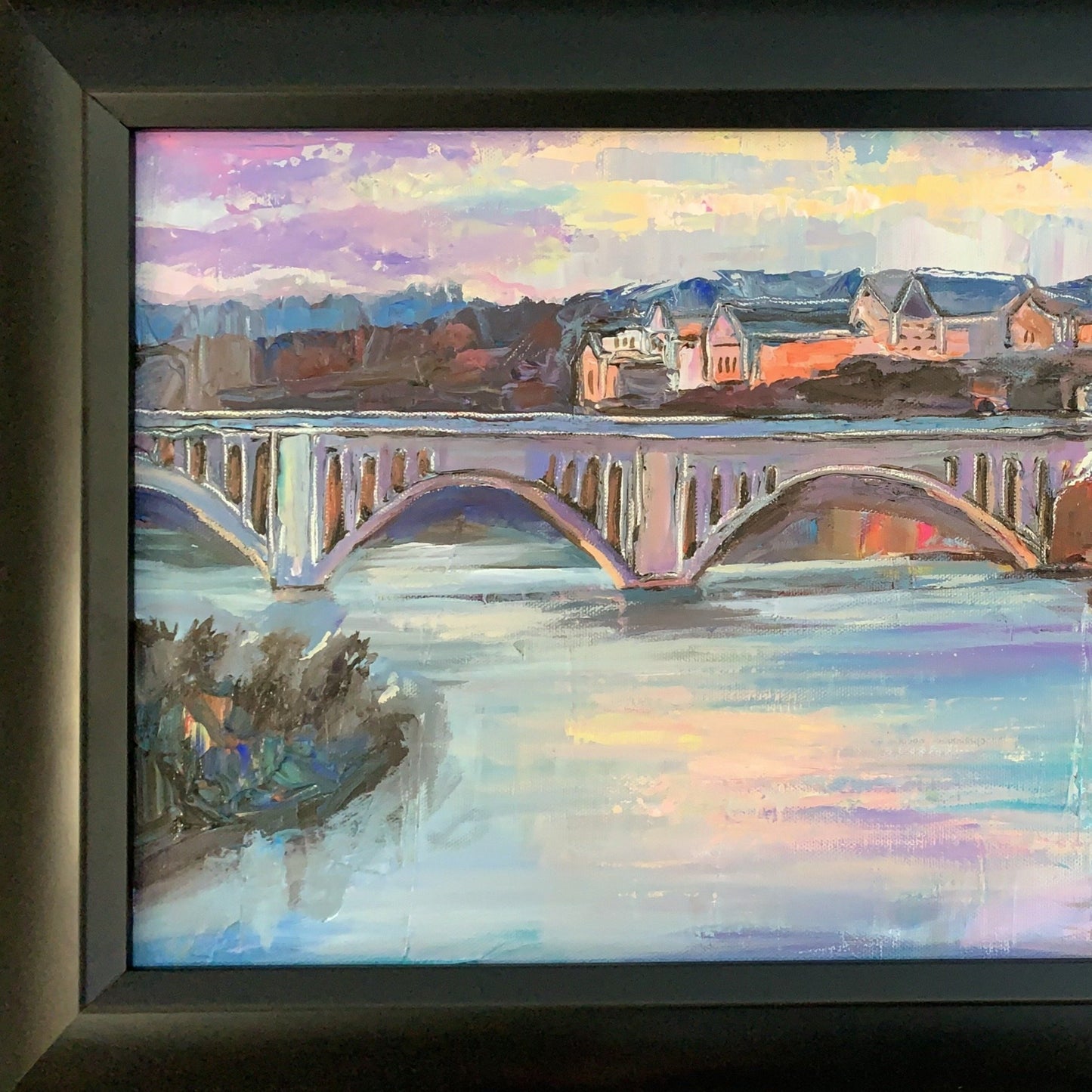 CUSTOM FRAME ONLY | Black Wood Frame, Simple, Deep and Substantial | Created for Commissioned Georgetown Painting | Painting 12 by 36 inches