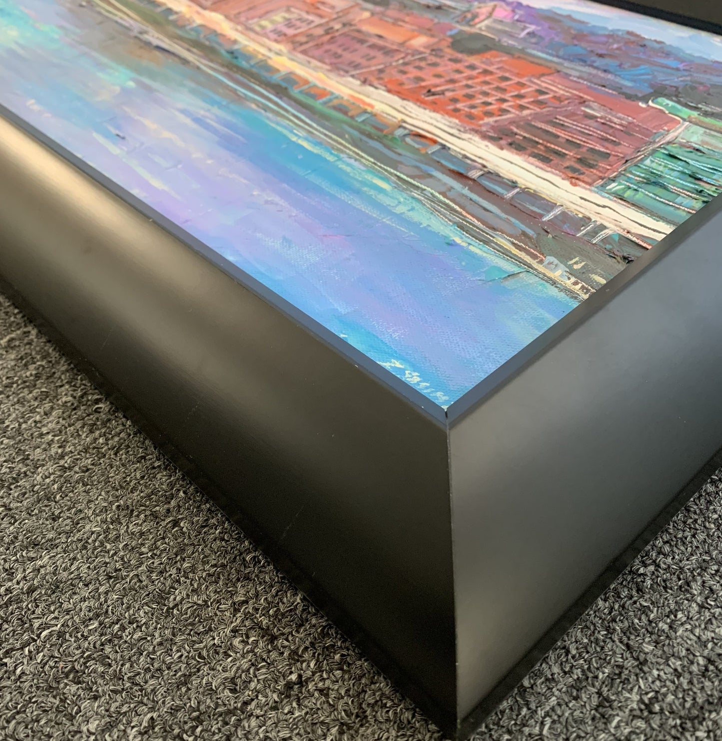 CUSTOM FRAME ONLY | Black Wood Frame, Simple, Deep and Substantial | Created for Commissioned Georgetown Painting | Painting 12 by 36 inches