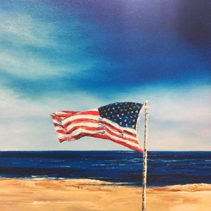 Patriotic Beach Art | From Sea to Shining Sea | Giclee by Claire Howard | 24" x 18"