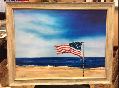 Patriotic Beach Art | From Sea to Shining Sea | Giclee by Claire Howard | 27.5" x 21.5"