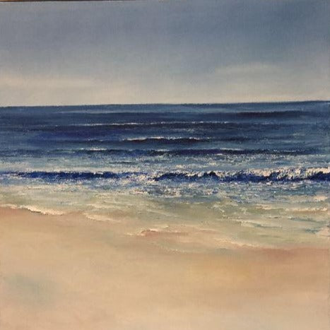 Beach Art | "Barefoot, We Walk" | Original Oil Painting by Claire Howard | 40" x 30"