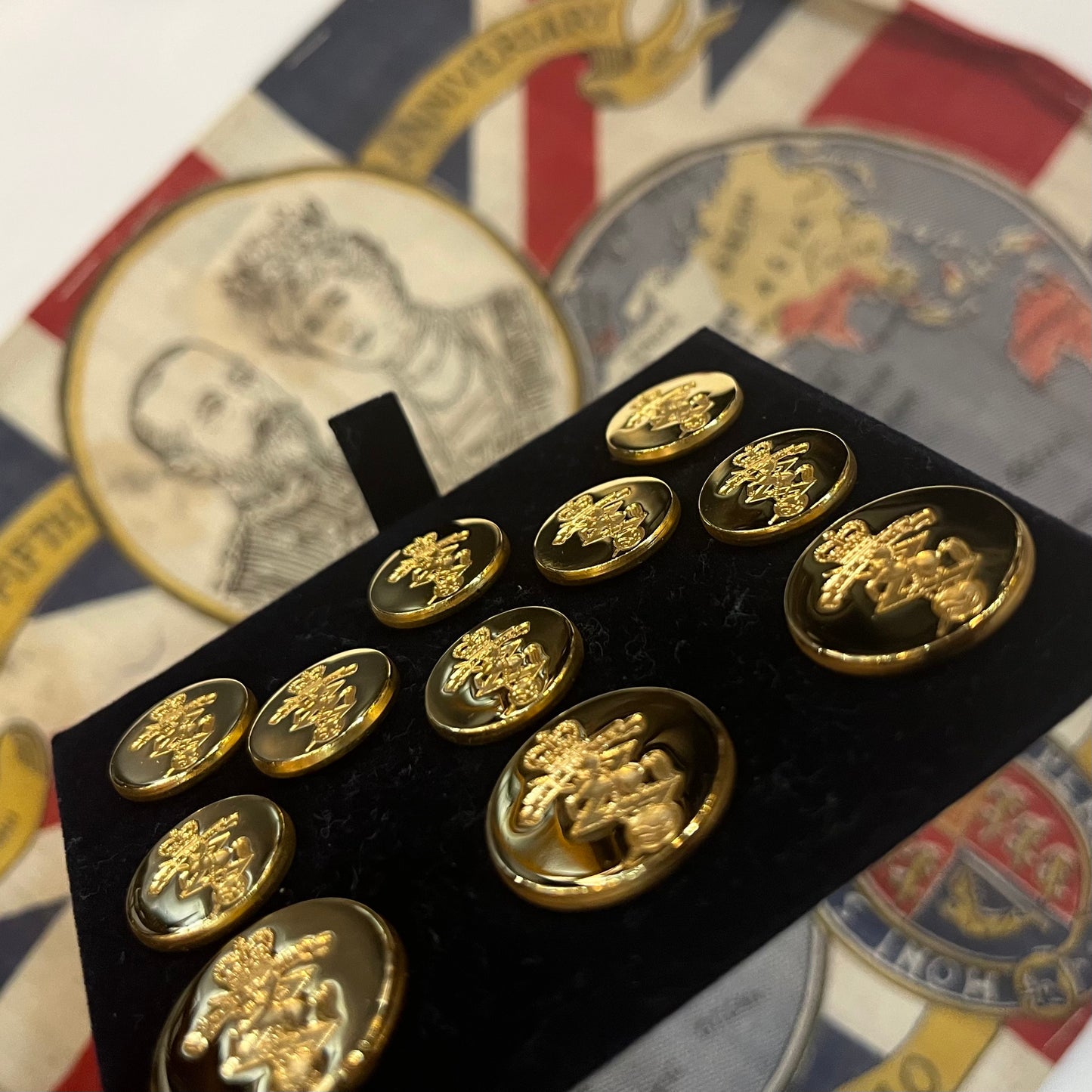 Gorgeous REME Gold Blazer Buttons | Gold Plated Blazer Buttons | Made in England | Benson and Clegg, London