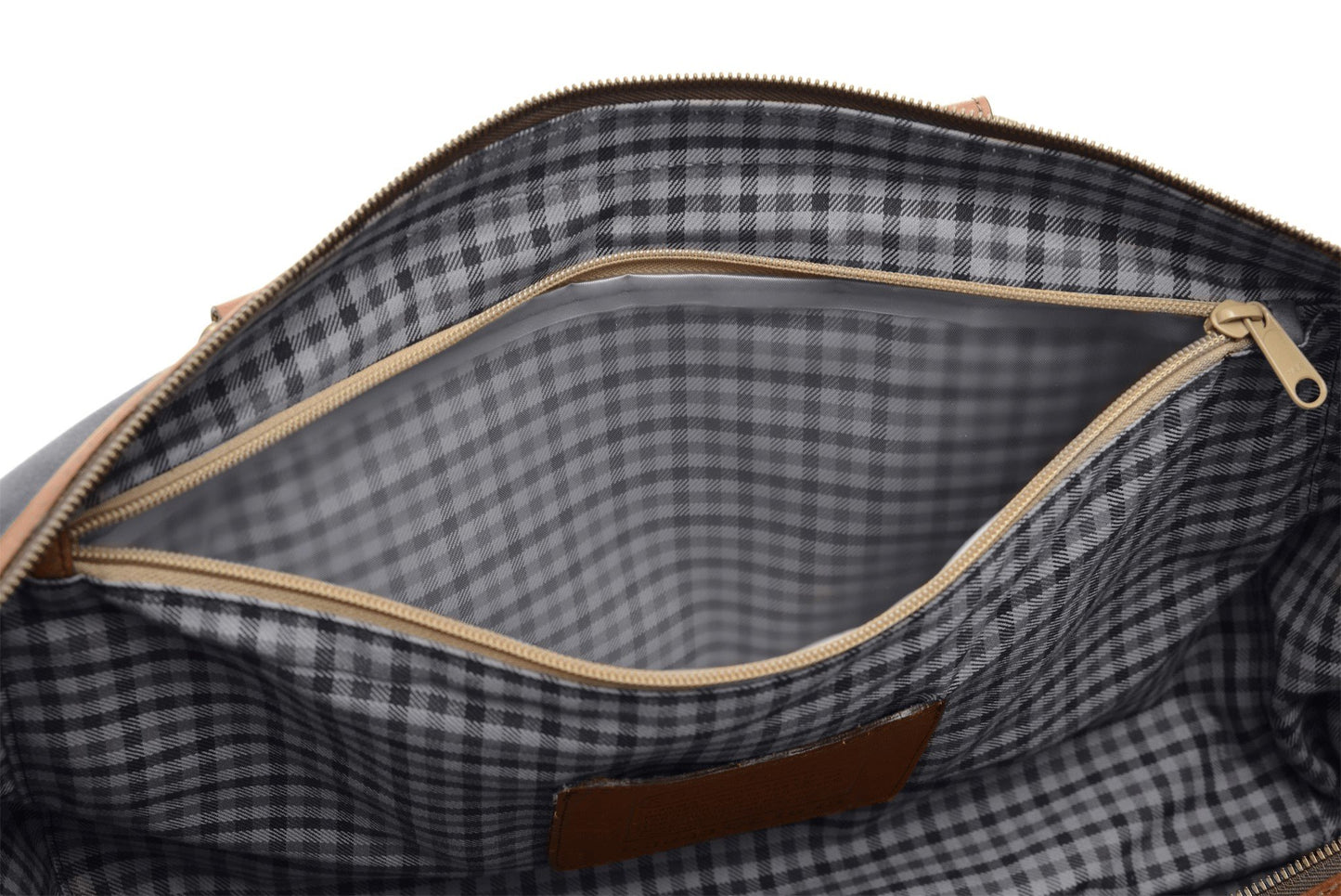 Duffel | Grey Waxed Cotton and Leather Duffle | Twain Canvas Duffle | Korchmar Leather | Initials Included