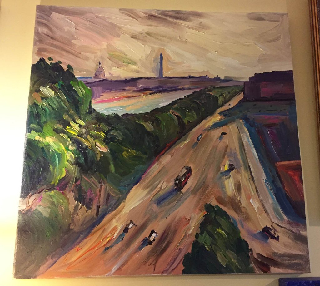 Paris Meets DC | Washington, DC Art | Original Oil and Acrylic Painting by Zachary Sasim | 30" by 30"