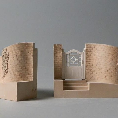 Serpentine Walls- UVA Bookends | Custom Serpentine Walls UVA Plaster Model | Made in England | Timothy Richards