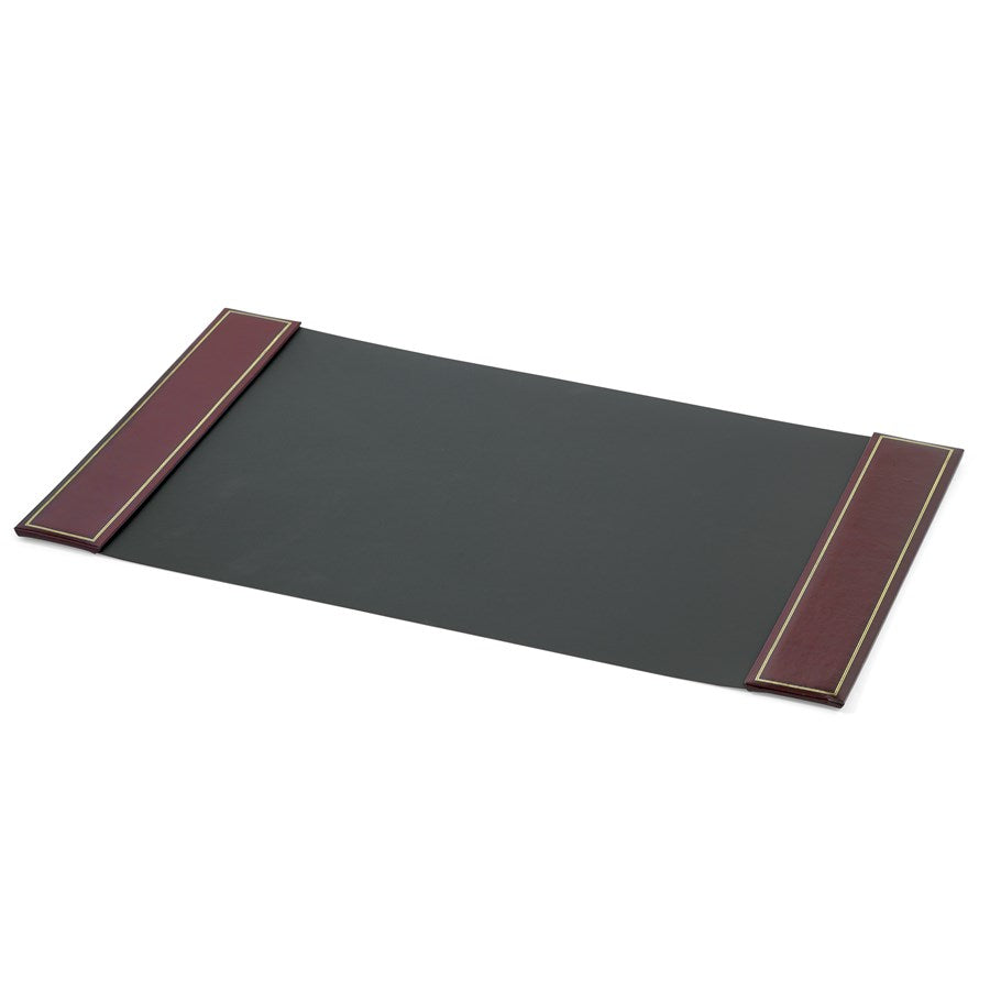 Burgandy Leather Desk Blotter | Leather Desk Pad with Gold Tooling