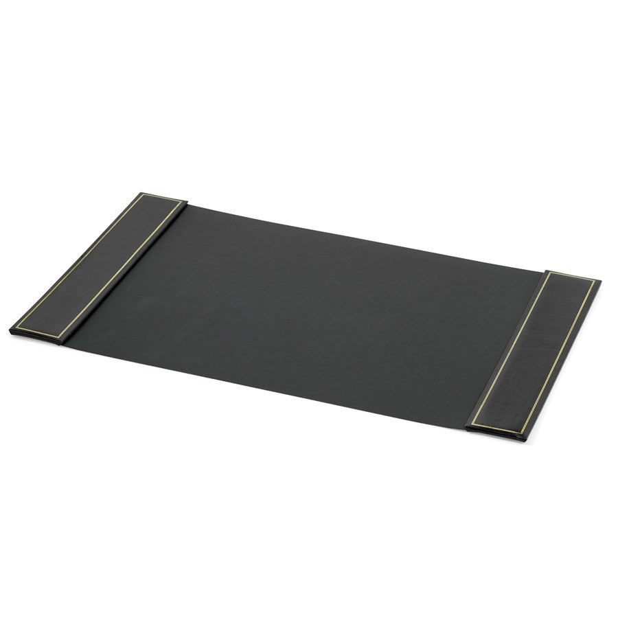 Black Leather Desk Accessories | Hand Made in USA | Individual Luxury Leather Desk Accessories with Gold Tooling