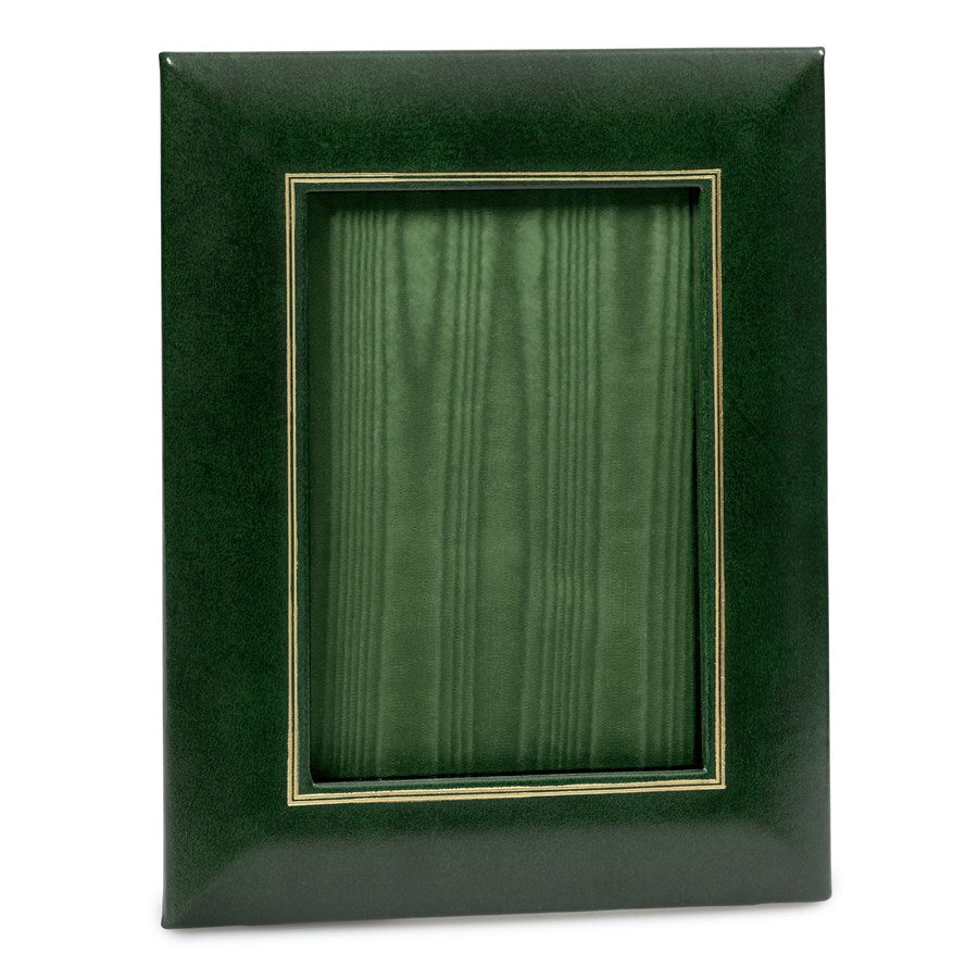 Desk Accessories | Genuine Leather | Leather Picture Frame 5 by 7 Inches | Custom Leather with Gold Tooling | Made in USA