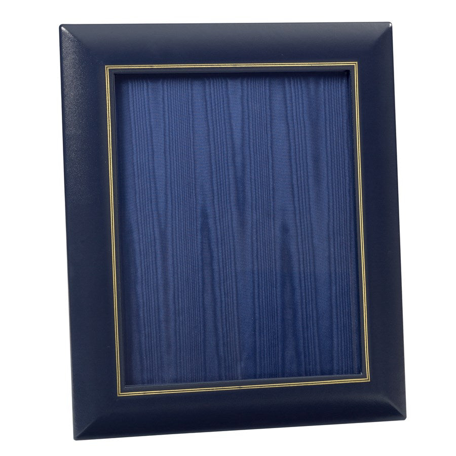 Navy Blue Leather Desk Accessories | Hand Made in USA | Individual Luxury Leather Desk Accessories with Gold Tooling