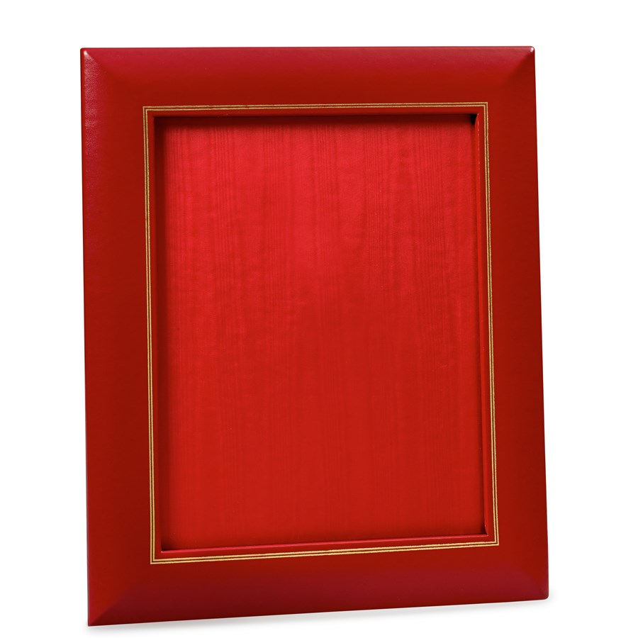Red Leather Desk Accessories | Hand Made in USA | Individual Luxury Leather Desk Accessories with Gold Tooling