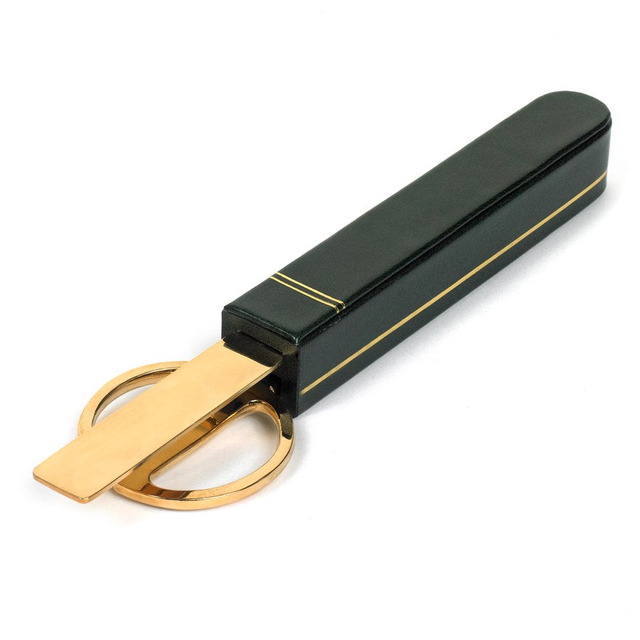 Green Leather Desk Accessories | Hand Made to Order in USA | Individual Luxury Leather Desk Accessories with Gold Tooling