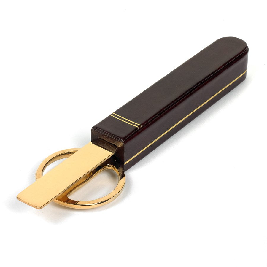 Desk Accessories | Genuine Leather | Library Set Scissor and Letter Opener | Custom Leather with Gold Tooling | Made in USA