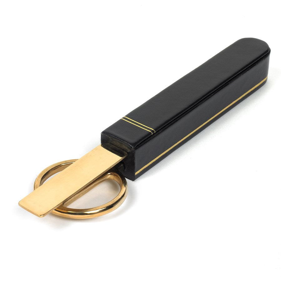 Black Leather Desk Accessories | Hand Made in USA | Individual Luxury Leather Desk Accessories with Gold Tooling