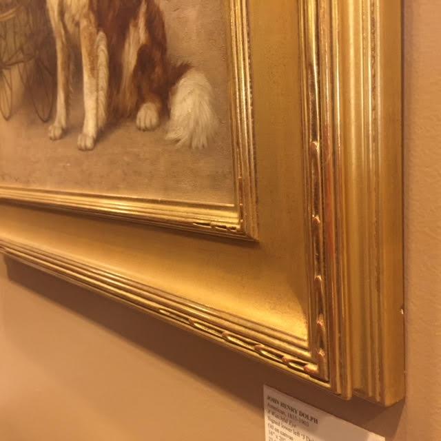 Antique Oil Painting | Dog with Baby Painting | A Watchful Eye by John Henry Dolph | 23 3/16" x 27 3/16"-Oil Painting-Sterling-and-Burke