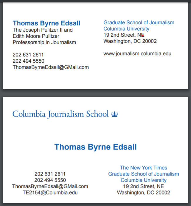 Edsall Proof | Business Cards | Thomas Byrne Edsall