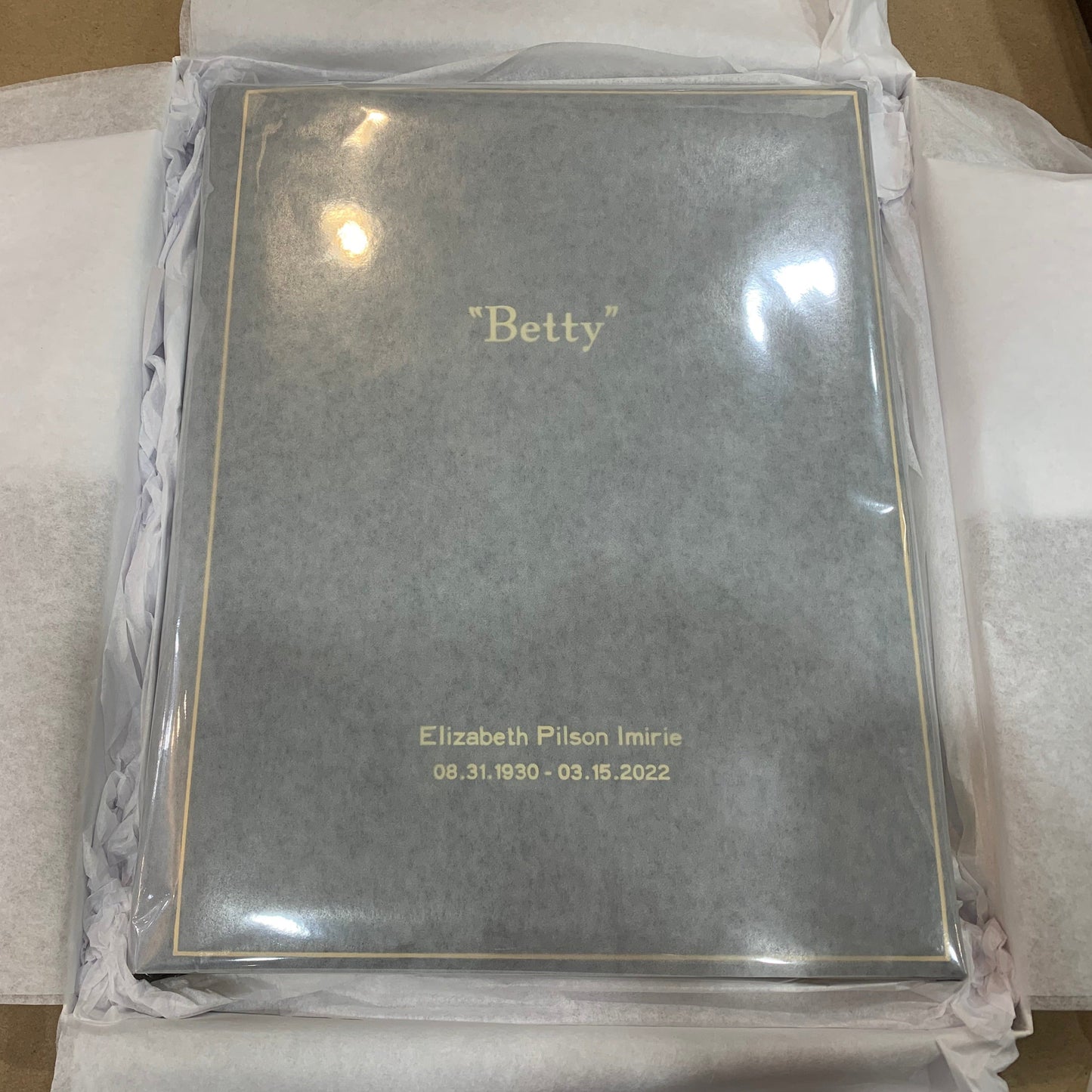 Joseph Gawler’s Sons | Funeral Service Guest Book | Medium, No.2 | Calf Leather with Gold Engraved Names and Dates