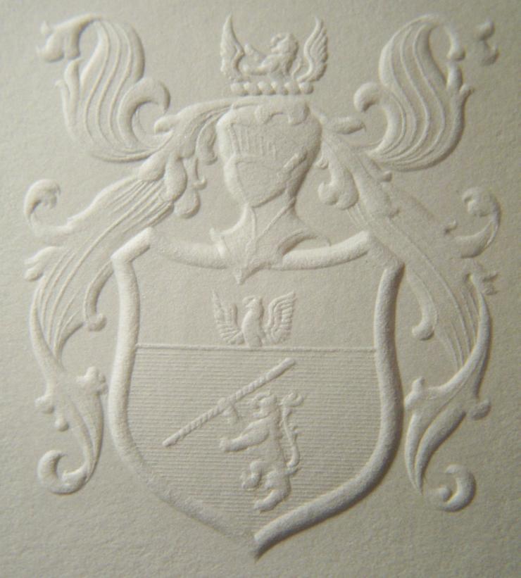 "" Steel Engraving Plate $375 | Hand Carved | Three Dimensional | Steel Engraving Plate for Engraved Stationery | Crest for Engraved Stationery-Sterling-and-Burke