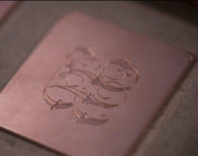 "" Copper Engraving Plate $85 | Copper Engraving Plate for Engraved Stationery | Sterling and Burke-Sterling-and-Burke