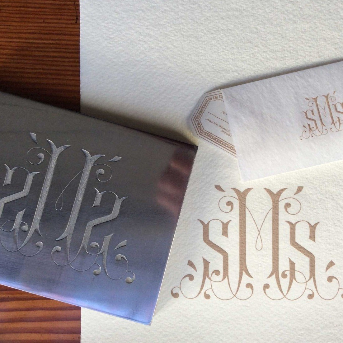 "" Steel Engraving Plate $375 | Hand Carved | Three Dimensional | Steel Engraving Plate for Engraved Stationery | Crest for Engraved Stationery-Sterling-and-Burke