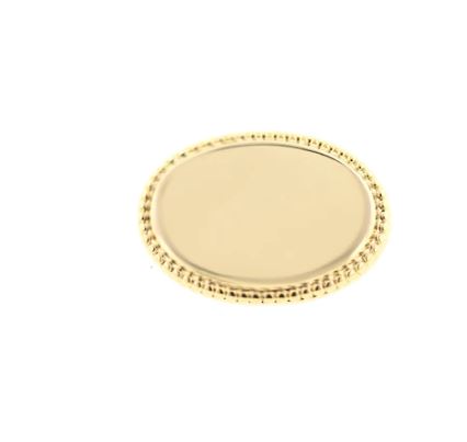Engraved Oval Cuff Links | Sterling Silver Plated and Gold Plated with Beaded Edge | Personalized with Initials Included