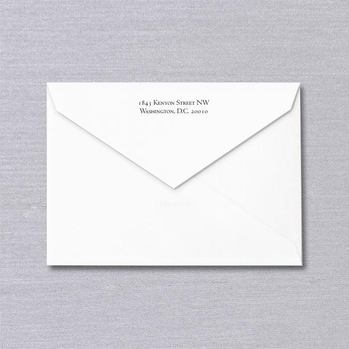 Conchita Sarnoff Bespoke Stationery | Envelope Only with Return Address | No Lining | Hand Engraved | Sterling and Burke Ltd-Custom Stationery-Sterling-and-Burke
