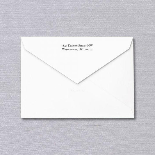 Conchita Sarnoff Bespoke Stationery | Envelope Only with Return Address | No Lining | Hand Engraved | Sterling and Burke Ltd-Custom Stationery-Sterling-and-Burke