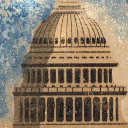 Art | Capitol DC 2016 | Mixed Media on Wood by Fabiano Amin | 12" x 12"