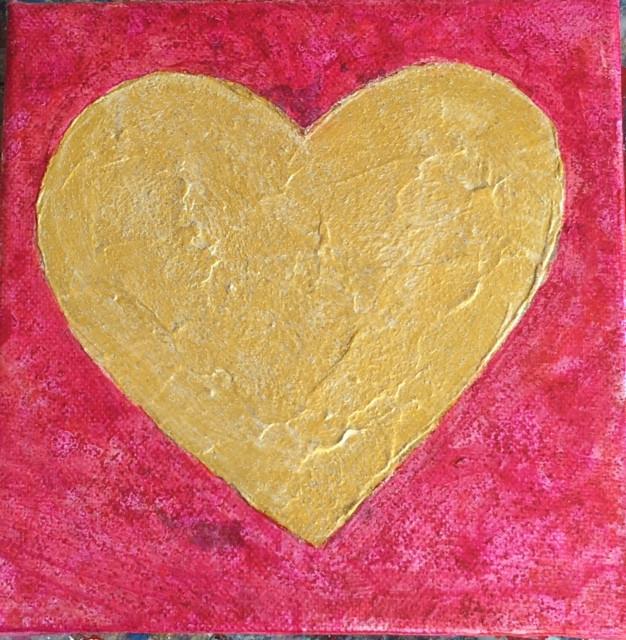 Art | Gold | Original Acrylic on Canvas by Fabiano Amin | 6" x 6"-Acrylic Painting-Sterling-and-Burke