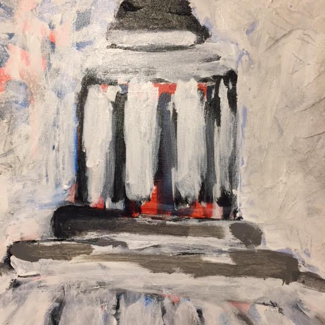 Art | Capitol Dome | Acrylic on Canvas by Fabiano Amin | 40" x 30"-Acrylic Painting-Sterling-and-Burke