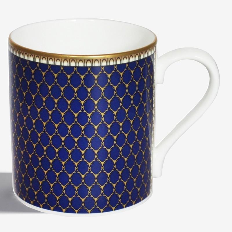 Halcyon Days Antler Trellis Mug in Midnight-Bone China-Sterling-and-Burke