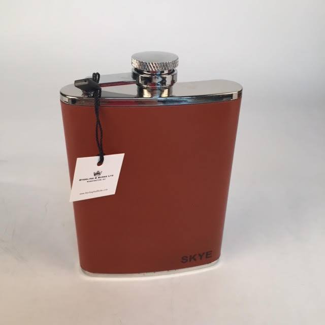 Leather Flask | Hip Flask | Initials | English Bridle Leather | Tan, Brown, Black, Navy | 6 oz. | Sterling and Burke-Flask-Sterling-and-Burke