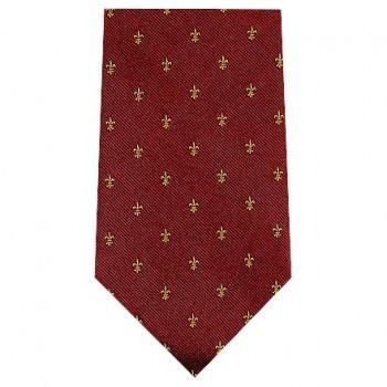 Fleur De Lys Motit Tie, Burgundy and Gold / Navy and Pink / Blue and Gold | Silk Tie | Benson and Clegg | Made in England-Necktie-Sterling-and-Burke