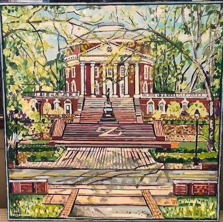 Art | Rotunda UVA | Original Oil Painting on Wood by Joanna Tyka | 24" x 24"