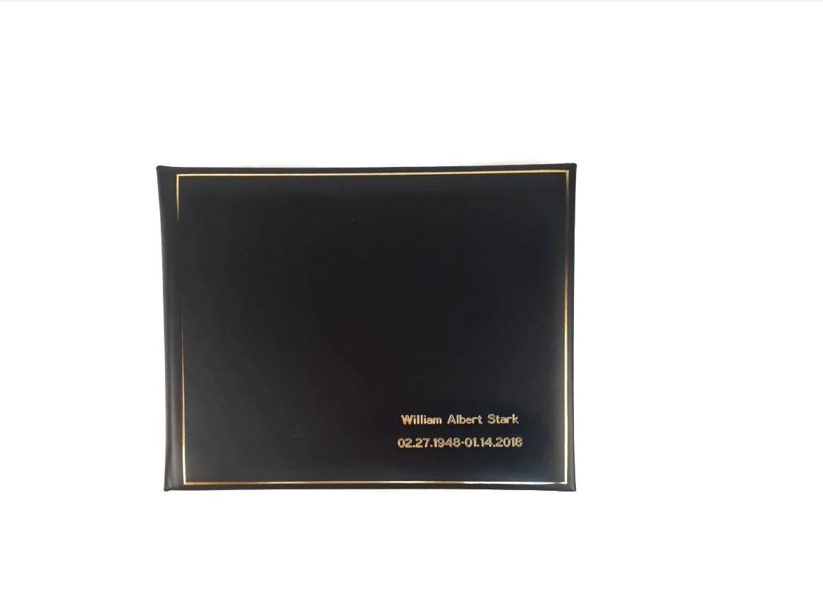 Joseph Gawler’s Sons | Funeral Service Guest Book | Small No.1 | Calf Leather with Full Name Engraved in Gold