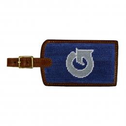 Needlepoint Collection | Georgetown University Needlepoint Luggage Tag | Hoya | Blue and Grey | Smathers and Branson-Luggage Tag-Sterling-and-Burke
