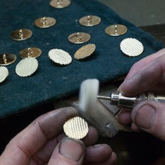 Carved Line Solid Gold 9ct Gold | Single Breasted Blazer Button Set made in England