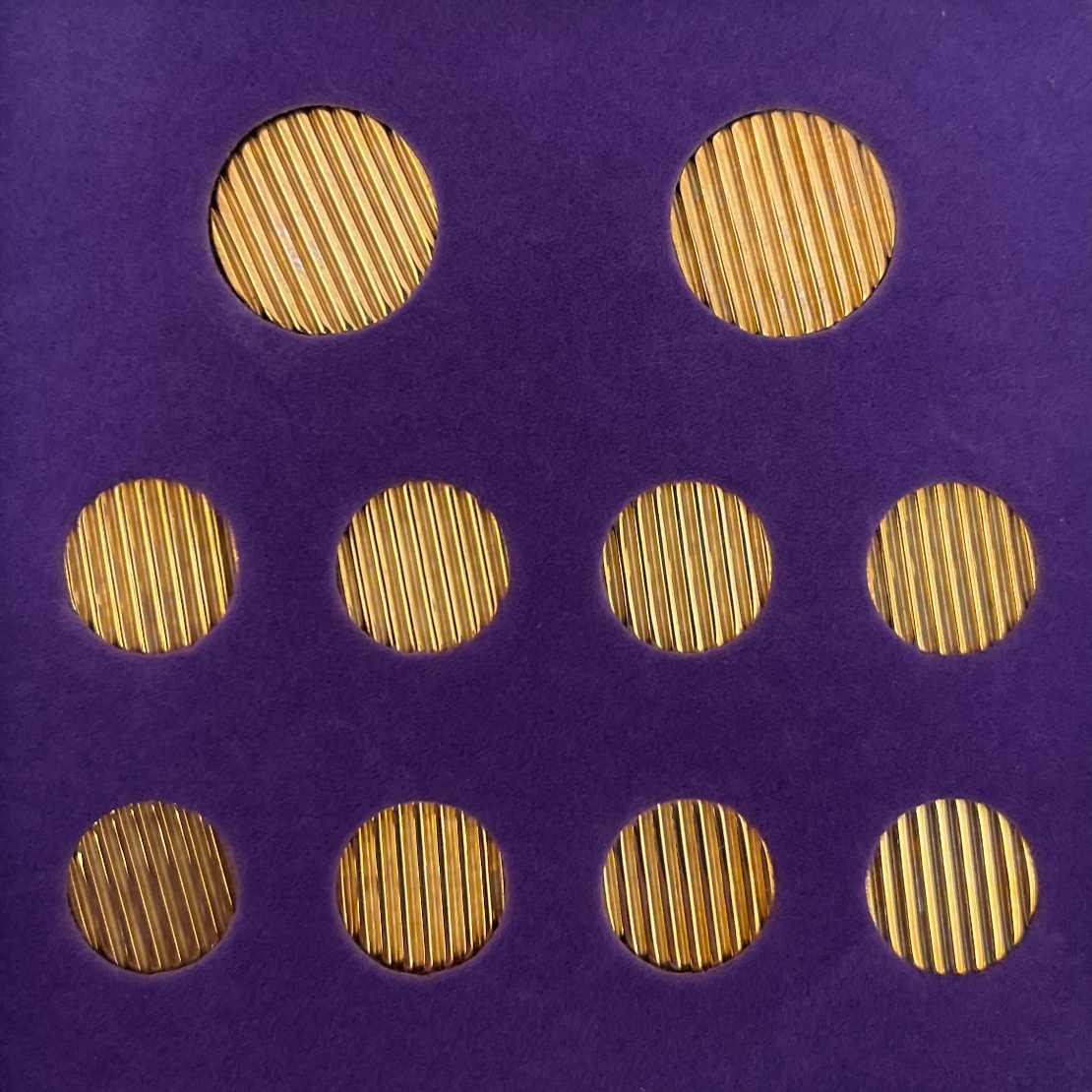 Carved Line Solid Gold 9ct Gold | Single Breasted Blazer Button Set made in England